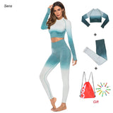 Sens Womens Yoga Gym Leggings Sportswear Long Sleeve Top Clothing Fitness