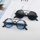 Steampunk Sunglasses UV400 High Quality Color Lenses Round Metal Frame