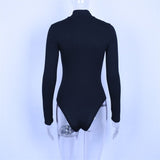 Women Cryptographic Turtleneck Long Sleeve Stretch Solid Bodysuit