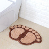 Foot Print Non-slip Bathroom Carpet Mat Toilet Bathroom Rug Bath Pad