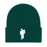 Women's Embroidery Billie Eilish Beanie Hat Knitted Warm Solid Hip-Hop Cuffed Bonnet