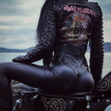 Women Punk Bodycon Faux PU Leather Push Up High Waist Pants