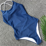Women Attractive One Piece Solid Color Swimsuit