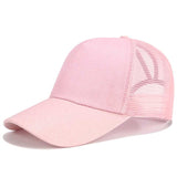 Glitter Ponytail Baseball Snapback Mesh Cap Messy Bun Adjustable Hat