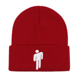 Women's Embroidery Billie Eilish Beanie Hat Knitted Warm Solid Hip-Hop Cuffed Bonnet