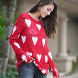 Fitshinling Women's Ripped Heart Long Sleeve Sweater Hollow Out Pullovers