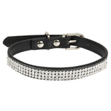 Black Small Medium Pet Collars Breakaway Necklace Rhinestone