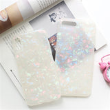 USLION Glitter Phone Case For iPhone 7 8 Plus Dream Shell Pattern TPU Silicone Cover