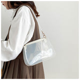 Women's Transparent Jelly Candy Colored PVC French Underarm Baguette