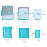 6 Piece Set Cubes Organizer Double Zipper Waterproof Travel Bags