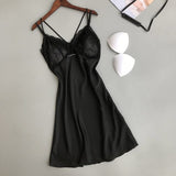 Women Nightgown Lingerie Nightwear Satin Dress