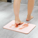 Anti Slip Bath Mat Loofah Shower Rug Water Drains Bathroom Quick Dry Pda