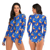 Women Diving One Piece Swimsuit Long Sleeve Swimwear Surfing Rashguard