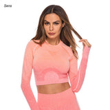 Sens Womens Yoga Gym Leggings Sportswear Long Sleeve Top Clothing Fitness