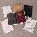 PU Leather Marble Style Travel ID Cards Passport Holder Packet Wallet