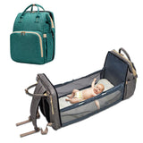 Moms Dads Baby Backpack Convertible Lightweight Diaper Bag Bed Multi-purpose Travel Storage