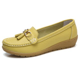 Women Loafers Genuine Leather Flats Slip On Moccasins Shoes