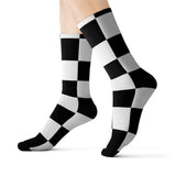 Black White Checker Sublimation Socks
