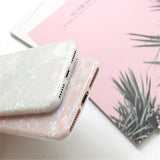 USLION Glitter Phone Case For iPhone 7 8 Plus Dream Shell Pattern TPU Silicone Cover