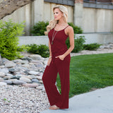 Women Super Comfy Floral Jumpsuit Sling Print Loose Piece Trousers