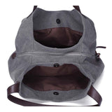 Piler Large Women Handbag Canvas Zipper Pockets Luxury Shoulder Bag