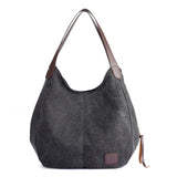 Piler Large Women Handbag Canvas Zipper Pockets Luxury Shoulder Bag