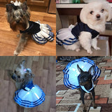 Tutu Lace Sailor Dog Stripes Skirt Pet Princess Dress Clothing