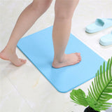 Anti Slip Bath Mat Loofah Shower Rug Water Drains Bathroom Quick Dry Pda