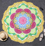 BeddingOutlet Tassel Indian Toalla Mandala Tapestry Sunblock Round Blanket Lotus Bohemian