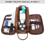 Men's PU Leather Toiletry Travel Organizer Cosmetic Bag