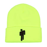 Women's Embroidery Billie Eilish Beanie Hat Knitted Warm Solid Hip-Hop Cuffed Bonnet