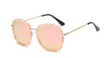 Blanche Michelle Square Polarized Women Designer UV400 Gold Frame Mirror Sunglasses