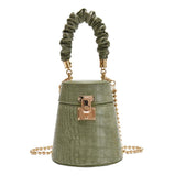 Women's PU Leather Bucket Small Crossbody Shoulder Chain Bag
