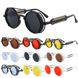Steampunk Sunglasses UV400 High Quality Color Lenses Round Metal Frame