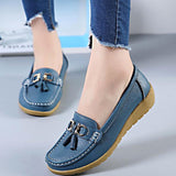 Women Loafers Genuine Leather Flats Slip On Moccasins Shoes