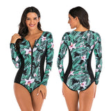 Women Diving One Piece Swimsuit Long Sleeve Swimwear Surfing Rashguard
