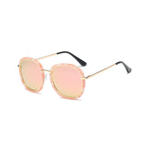 Blanche Michelle Square Polarized Women Designer UV400 Gold Frame Mirror Sunglasses