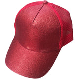 Glitter Ponytail Baseball Snapback Mesh Cap Messy Bun Adjustable Hat