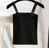 Women Slim Knitting Tank Crop Camisole Solid Adjustable Straps Top