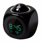 LCD Projection LED Display Time Digital Alarm Clock Talking Voice Snooze