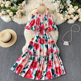 Women's Seaside Holiday Wear Hollow Out Off Shoulder Strapless Short Sleeve Slim Dress