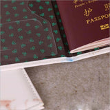 PU Leather Marble Style Travel ID Cards Passport Holder Packet Wallet