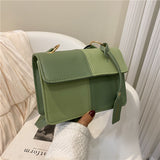 Simple Hand Carrying Plaid Square Shoulder Small Bag