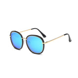 Blanche Michelle Square Polarized Women Designer UV400 Gold Frame Mirror Sunglasses