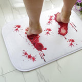 Blood Footprints Shower Horror Decorative Bathroom Mat Rugs