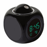 LCD Projection LED Display Time Digital Alarm Clock Talking Voice Snooze