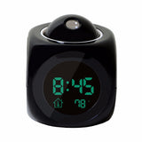 LCD Projection LED Display Time Digital Alarm Clock Talking Voice Snooze