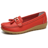 Women Loafers Genuine Leather Flats Slip On Moccasins Shoes