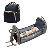 Moms Dads Baby Backpack Convertible Lightweight Diaper Bag Bed Multi-purpose Travel Storage