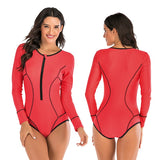 Women Diving One Piece Swimsuit Long Sleeve Swimwear Surfing Rashguard